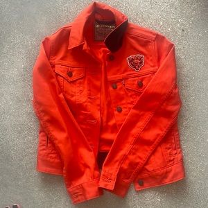 Levi's Chicago Bears Women's Orange Twill Trucker Button-Up Jacket - NFL Sz XS
